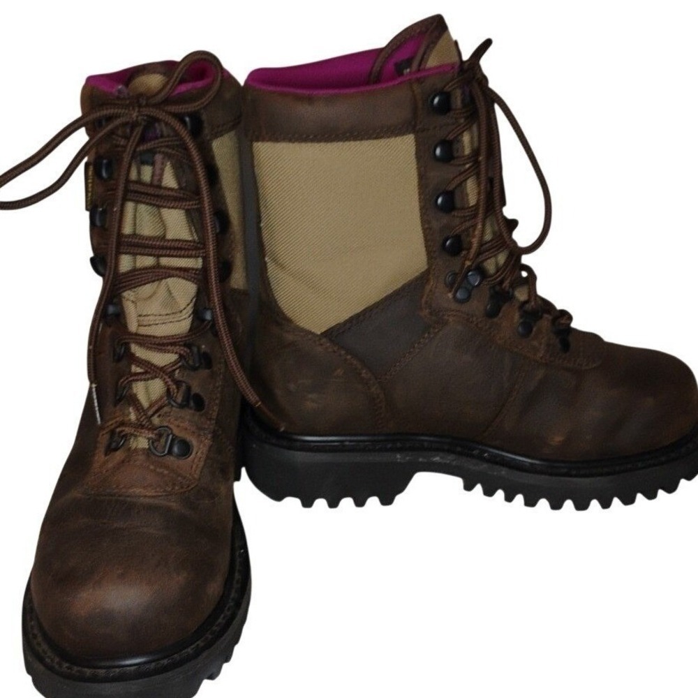 Wolverine Womens SZ 6EW Insulated Waterproof Boots Brown Leather Gorpcore Hiking
